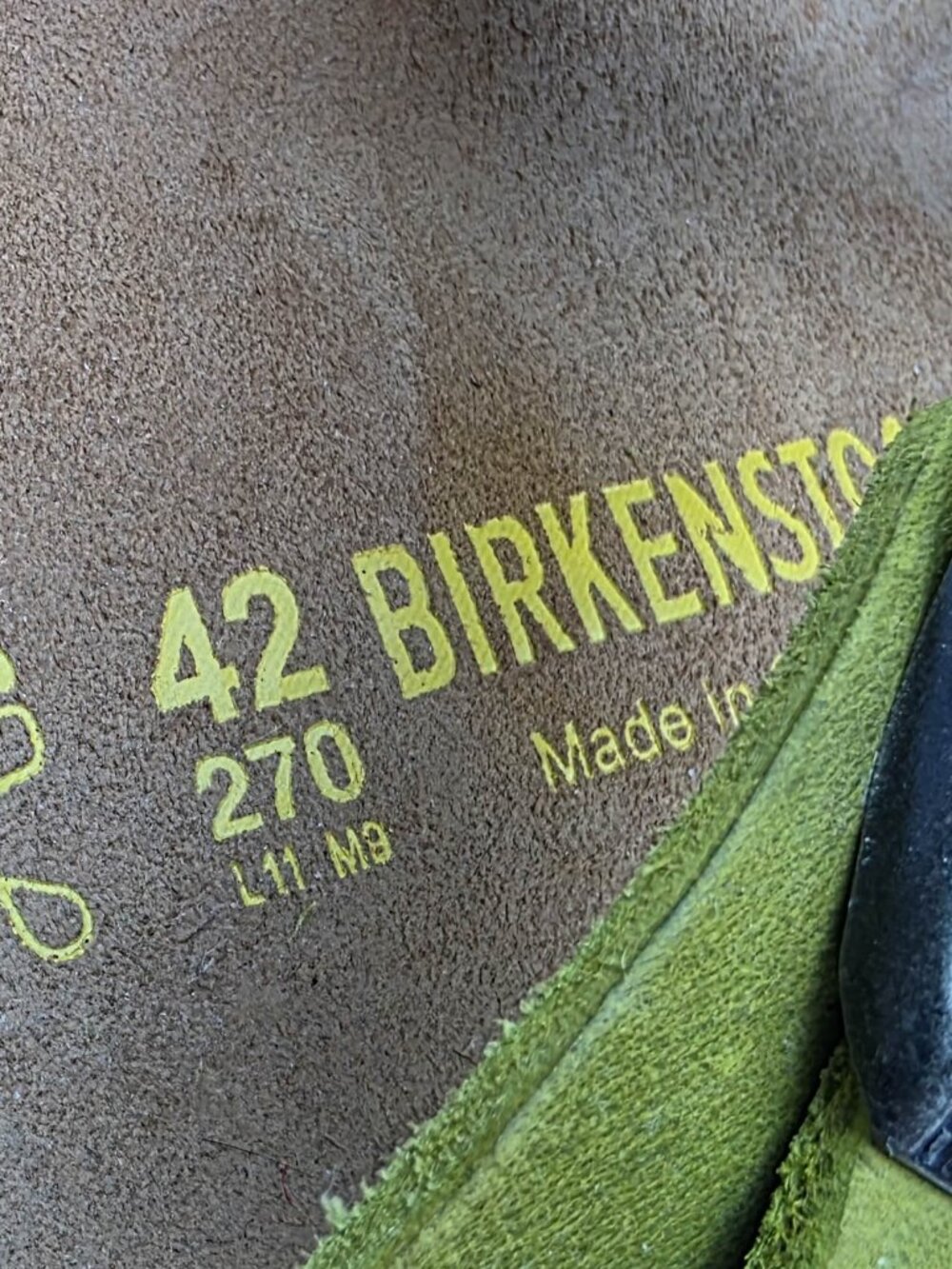 Birkenstock Gizeh Suede Sandals EU 42 Avocado Green Regular Wide Made Germany - Picture 8 of 11